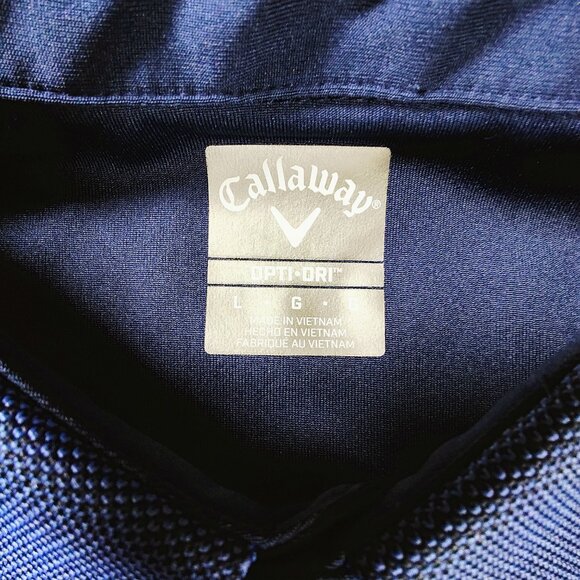 Callaway Men's Large Striped Opti-Dri Golf Short Sleeve Polo Shirt - Picture 7 of 9